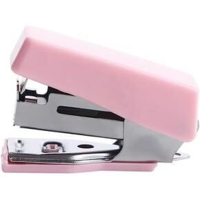 Pink Mini Stapler with Staples Portable Binding Machine Morandi Color Metal Stapler Set with Staples Student Stationery Office Supplies, Manual Staplers