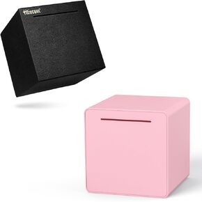 Hicocool Black Stafless Steel Bank 4.72 Inch + Pink ABS Bank 6 Inch