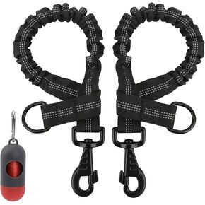NOYAL 2 Pack 1.7 FT Bungee Dog Leash Heavy Duty Shock Absorbing Extension Leash Improved Dog Safety Suitable for Walking, Running, Bicycling