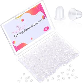 Silicone Earring Backs, 220Pcs Kelofty Upgrade Clear Rubber or Plastic Earrings Backings Replacements for Studs Earrings Sensitive Droopy Ears, Pierced Earring Backing Stoppers