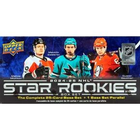 2024 2025 Upper Deck Hockey Star ROOKIES Factory Sealed Limited Edition 25 Card Set Featuring Macklin Celebrini, Cutter Gauthier, Lane Hutson, Conor Geekie and Matvei Michkov Rookies Plus