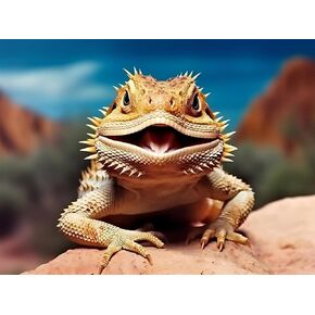 UPABLUNSO 5D Happy Dragon Dragon Smiling Diamond Painting Kits - Lizard Animal Diamond Painting ، Full Round Gem Art Kits للبالغين نقاط الماس الخلفية بأرقام أرقام 12x16 بوصة