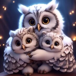 AREOPNMG 5D Diamond Painting Kits for Adults Beginners,DIY Owl Diamond Art, Full Round Drill Diamond Dot Gem Art Kits, Home Wall Decor 12x12 Inch