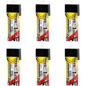 6 Packs HV 350mAh 1S 3.8V 90C High Voltage 1S LiPo Battery with JST-PH 2.0 for RC Racing Drone FPV Quads Quadcoper