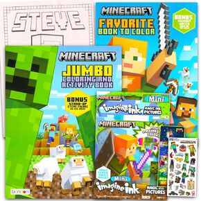 Minecraft Ultimate Coloring and Activity Book Set - Minecraft Coloring Bundle for Kids Coloring Pages ، تلوين خالي من الفوضى ، ملصقات ، المزيد | كتب تلوين ألعاب الفيديو Jumbo 4-8 ، 3-5 ، 8-12