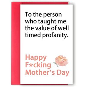 Ziwenhu بطاقة عيد الأم المضحكة لأمي ، هدايا بطاقة عيد الأم وقحة ، بطاقة فرحان من ابنة ، عيد أم جيد شكرا لك بطاقة للزوجة in Kuwait