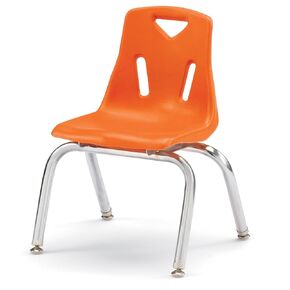 Jonti-Craft Berries 8142JC1114 Stacking Chair with Chrome-Plated Legs, 12" Height, Orange