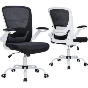 Mesh Office Chair Ergonomic Desk Chair with Adjustable Lumbar Support and Flip-up Arm Rocking Comfy Swivel Computer Task Chair for Home Office