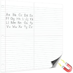 Jumbo Magnetic Dry Erase Notebook Paper 24x28in Magnet Handwriting Lined Paper for Classroom Whiteboard Writing Chart Giant Magnetic Newsprint Handwriting Story Paper Homeschool Teaching Supplies