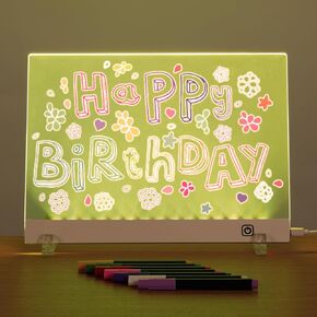 لوحة محو أكريليك جاف مع الضوء ، Neon Glow Memo LED LED Message Note Board مع موقف ليلي ضوء للغرفة/المتجر/المهرجان/الهدية ، التحكم في اللمس