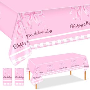 2pcs coquette pink bow tablecloth ، 9x4.5ft sweet bow table table table cover pink cover cover coquette coquett
