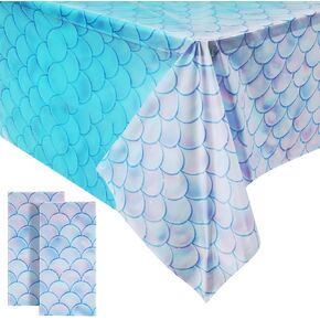 Alipis 3 Pcs Mermaid Tablecloths: Waterproof Pe Table Cover - Mermaid Birthday Decorations for Kids Girls 54" X 108" - Perfect for Parties and Events