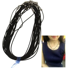 SING F LTD 25pcs Black Waxed Cotton Necklace Cords 18 inches Wholesale Compatible with Pendants Necklace