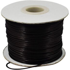 185 Yards Korean Waxed Polyester Cord Threads Black Wax Braided Cord Beading String Wire Bracelet Necklace Cord 0.8mm for Macrame Jewelry Making Supplies