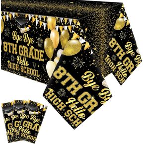 3 PCS GRAGE TAGESTUATION TOMELOTH 54X108 BYE و BYE GRAGE HELLO HELL SCHOOL SCHOOLDCOVERS CLASTIC CHARRATION