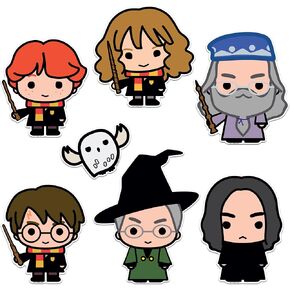 Harry Potter Heroes Chibi Stickers Die Cut Vinyl Large Deluxe Sticker Variety Pack - Laptop, Water Bottle, Scrapbooking, Tablet, Skateboard, Indoor/Outdoor - Set