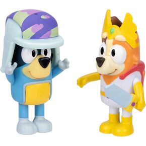 Bluey Figure 2 -Pack - Fairytale Pack ، 2.5 بوصة / 6.35 سم من الفلفل الحار في زيها الخارق والقطاع اللصوص الذي يرتدي قبعته ، إعادة إنشاء لحظات مفضلة من الحلقة - Fairytale