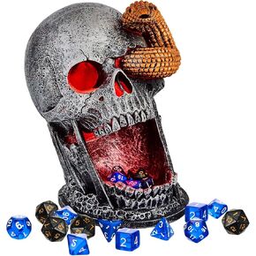 DICE TOWER TOWER SKULL DICE TORER DICE ROLLER مع SKULL