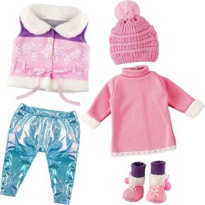 Babeside 5 PCS Rebond Baby Doll Cloths مقابل 17-22 بوصة دمية ، والتزلج على ملابس دمية الأطفال مع قبعة تناسب فتاة حديثي الولادة