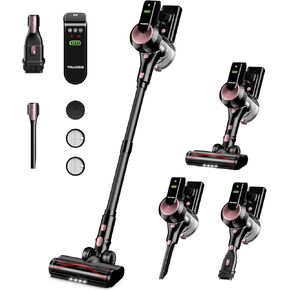 Cordless Vacuum Cleaner, 40Kpa 45Mins Vacuum Cleaners for Home, 8-in-1 Lightweight Stick Vacuum with Powerful Suction, Anti-tangle Wireless Vacuum for Carpet, Tile, Pet Hair, Hardwood Floors, Black