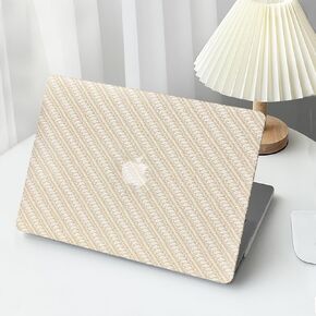 Compatible with MacBook Air 13 Inch Case2022 2021 2020 2019 2018 Release A1932 A2179 M1 A2337 Touch ID, Classic Woven Leather Plastic Hard Shell Case＋Transparent Keyboard Cover,Dark Green
