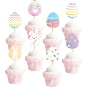 Easter Cupcake Topper Bunny Cupcake Topcake Topcake Easter Egg Cupcake Topper Rabbit Easter Party Cake Topper Decorations (30pcs)