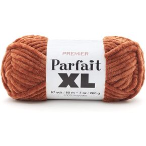 خيوط الغزل الممتاز Parfait XL ، خيوط مثالية للكروشيه والحياكة ، خيوط جامبو ، مصنوعة من البوليستر 100 ٪ ، الصدأ ، 7 أونصة ، 87 ياردة