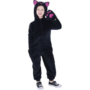 Lingway Toys Usisex Kids'flannel Animal Oneie Comples Halloween: Cheetah ، Black Cat ، Tiger ، Blue Monster