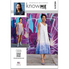 Know Me Misses’ Reversible Dress Sewing Pattern Packet by Handmade Millennial, Design Code ME2076, 16-18-20-22-24, Multicolor