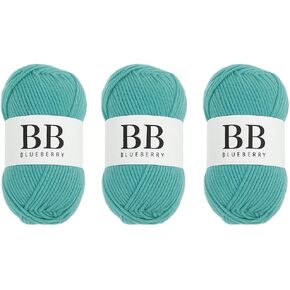 Blue Berry 3 عبوات Fluffy Chenille Yarn Yarn Skeins-إجمالي 560 مترًا ، و 50 جرامًا لكل منهما-ناعمة ، متينة ومثالية للحياك