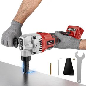 Cordless Metal Nibbler for DeWalt 20V Battery (No Battery), 18-Gauge Electric Nibbler with Assist Handle & 2 Blades, 1900RPM Brushless Metal Cutter for Stainless Steel, Aluminum, 3-Speed Settings