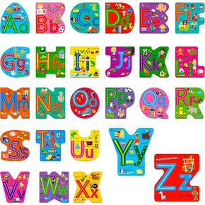 Gethelud 26 PCS alphabet Posters ، رسائل Cutout Bulletin Board Set School Decoration Supplies Tool Tool Tool for Toddler Kid Family Classroom ، 12 "× 11.5"
