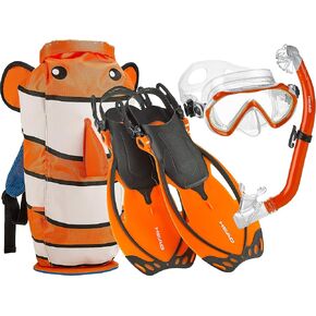 Mares Head Sea Pals Character Kids Mask Fin Snorkel Set (Aqua, Small/9-13)