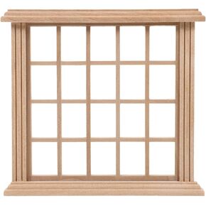 Popetpop Dollhouse Windows- 1: 12 مقياس مصغرة أثاث أثاث Dollhouse Frame Model Dollhouse Furniture Diy Dollhouse Bedroom Association