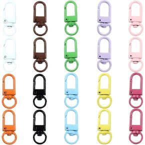 Hitefu 45PCS Small Metal Lobster Claw Clasps, Colorful Swivel Snap Hooks, Trigger Strap with Key Rings for DIY Craft Projects & Key Chains Connector