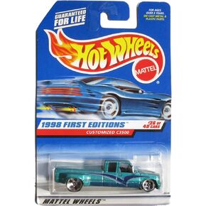 Hot Wheels - 1998 First Editions - Customized C3500 - Chevy Pickup - Die Cast - Green - #26 of 40 - Collector #663 - Limited Edition - Collectible 1:64 Scale