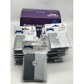 1 Box of 600 Counts -12packs Darkgrey Color Double Matte Standard Card Sleeves Toploaders for Trading Cards, Collectable Gaming Cards, MTG Cards, L5R, TCG, Baseball, Rugby, Football Card
