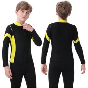 Intboss Kids Wetsuit Top 3mm Wet Suit Jacket for Boys and Girls 3T 4 T Toddlers Wetsuit Jacket 2mm Youth Size 6-14