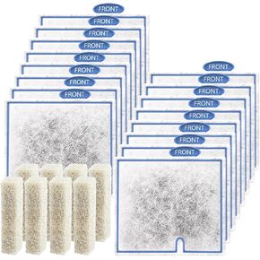 Medium Fish Tank Filter Cartridges with Filter Pads, Compatible with Aqueon QuietFlow LED PRO Power Filter Size 10/Power Filter Size 10/E Internal Power Filter Size 20