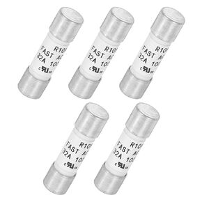 MECCANIXITY 1000V 32A Fast Acting Fuse Ceramic Fuses Generic Current Limiting Protection Time Delay Cartridge Fuse for Photovoltaic Solar Systems DIY Inverter Circuit Board Glass Fuses 5 Pack