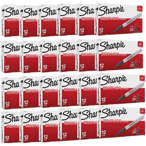 Sharpie - علامة دائمة نصيحة جيدة - أسود - 24 العد