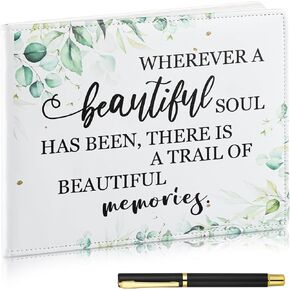 Patelai Funeral Guest Book with Pen Memorial Service Celebration of Life Sign in Book for Funeral Leather Cardinal in Loving Memorial Gift, 112 Pages(Celebration of Life)