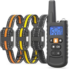 Dog Shock Collar with Remote Control, Waterproof Dog Training Collar for All Breeds, 3300FT Rechargeable Shock Collar with Beep Vibration Shock and Night Light Modes