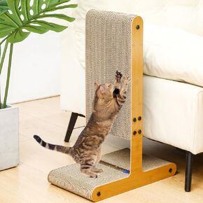 T على شكل C Cat Scratcher 23.6 بوصة منصات خدش Cat للقطعة الداخلية ذات الجوانب العمودية الأثاث متين حماية مع لعبة الكرة