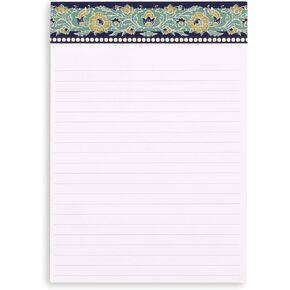 Vera Bradley Cute Desk Notes Notepad مع 100 صفحة مبطنة مثقبة ، Gemstone Paisley Aqua