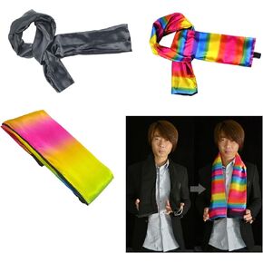 Sumrica Change 5pcs Color Scarf Magic Trick Props Black to Rainbow Scarf Stripe Professional Stage Magic for Professional Magician Kids Funny Toys (L 120cm ، W 12cm)