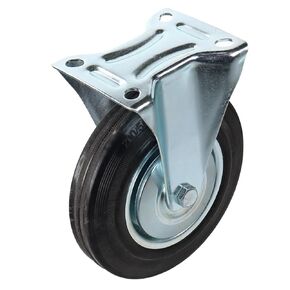 8" Industrial Caster Hard Rubber Base Wheels (Brake)