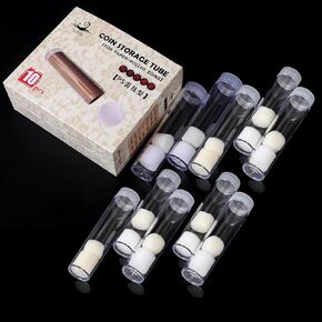 10PEICES REOLLER REALL PLASTALTE ROUND CLAY CLEAS (Penny Cent) حجم عملة تخزين عملة برغي على الغطاء