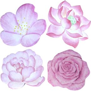Pink Flower Shape Sticky Notes 4 Designs Cute Sticky Notes 180 Sheets Self Adhesive Removable Fun Sticky Note for Kids and Women