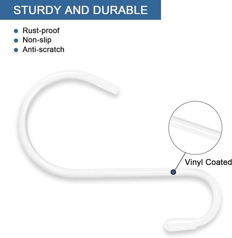 4 Pack Large S Hooks, 6 inch Vinyl Coated Heavy Duty S Hooks, Non Slip Rubber Coated Closet S Hooks for Hanging Jeans Clothes Plants Handbags Jewelry Pot Pan Cups Towels Garden Tools (Black) in Saudi Arabia
